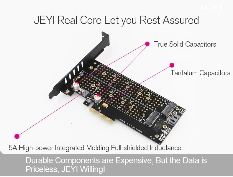 JEYI SK7 M.2 NVMe SSD NGFF для PCI-E X4 адаптер M ключ B ключ двойной интерфейс карты Поддержка PCI-E3.0 двойное напряжение 12 В+ 3,3 В SATA3