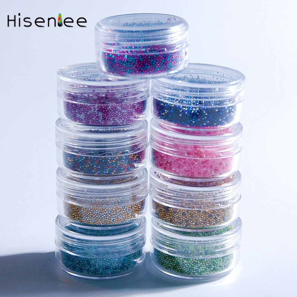 1 Box 7g/jar Mini Caviar Beads Crystal Tiny Rhinestones Glass Micro Bead For Nails DIY Colorful 3D Glitter Nail Art Decorations images - 6