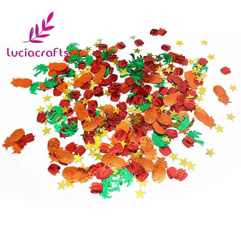 Lucia crafts Случайные Смешанные ананас кокосовое дерево Тыква Звезда Форма Блестки вечерние свадебные украшения стола 1 пакетов/лот D0211