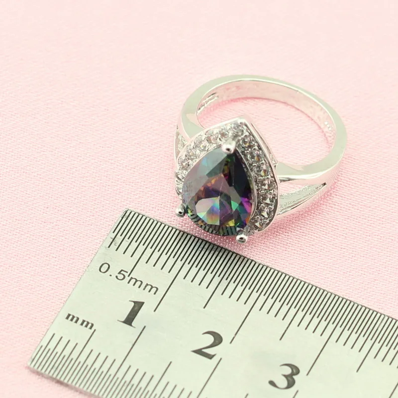 ЭШЛИ Радуга Камень Многоцветный Посеребренная Ювелирные Наборы Для Женщин