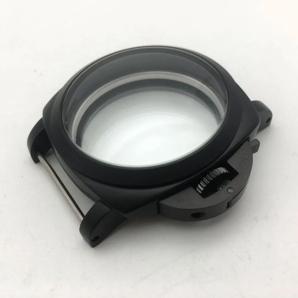 Корпус часов ST3600 ST3620 47 мм 316L сталь матовый черный чехол для ETA 6497 6498 движение устойчивый к царапинам минеральное зеркало 47-11
