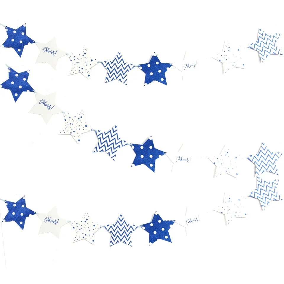 Blue Star 1 Набор «сделай сам» для Бумага флаги гирлянда цветочный овсянка баннеры детский наряд в качестве подарка на день рождения Свадебная вечеринка украшения детской комнаты декор-баннер - Цвет: Blue Star
