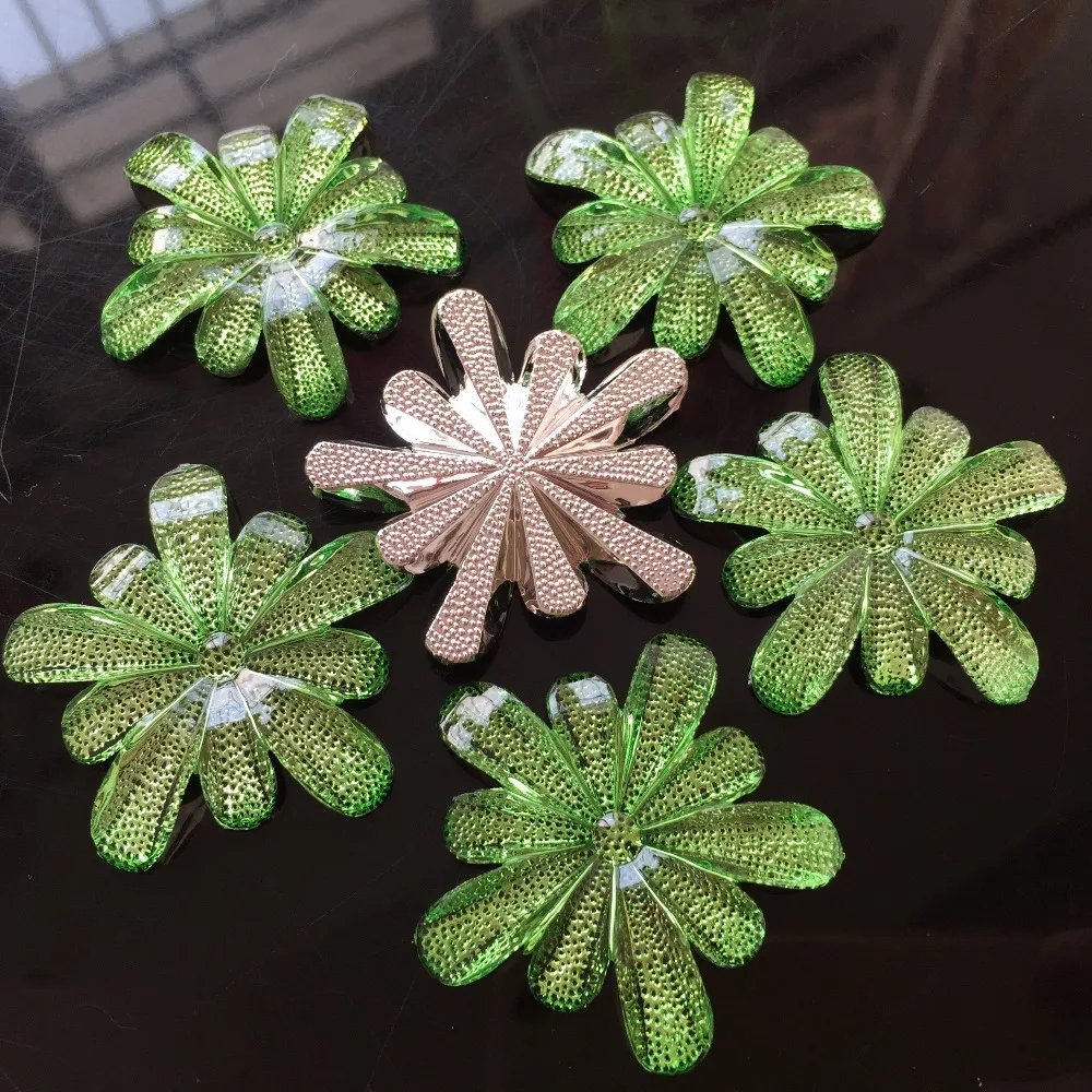 Зеленый акриловый кристалл 10 лепестков для ламп на рюкзаке цветок сделай сам
