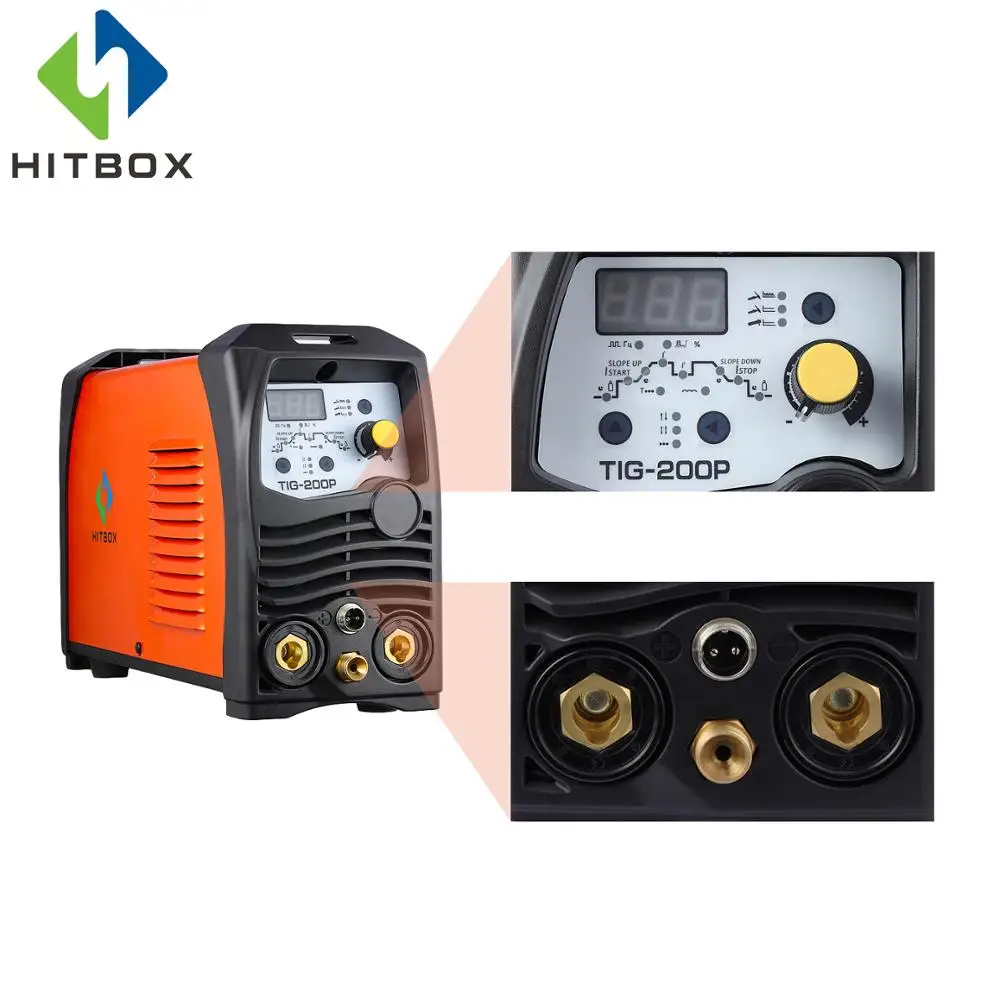 HITBOX Tig сварочный аппарат ARC Tig Pulse TIG Dual 110 В 220 В напряжение 3 в 1 TIG200P аргоновая сварочная машина инвертор сварочный аппарат