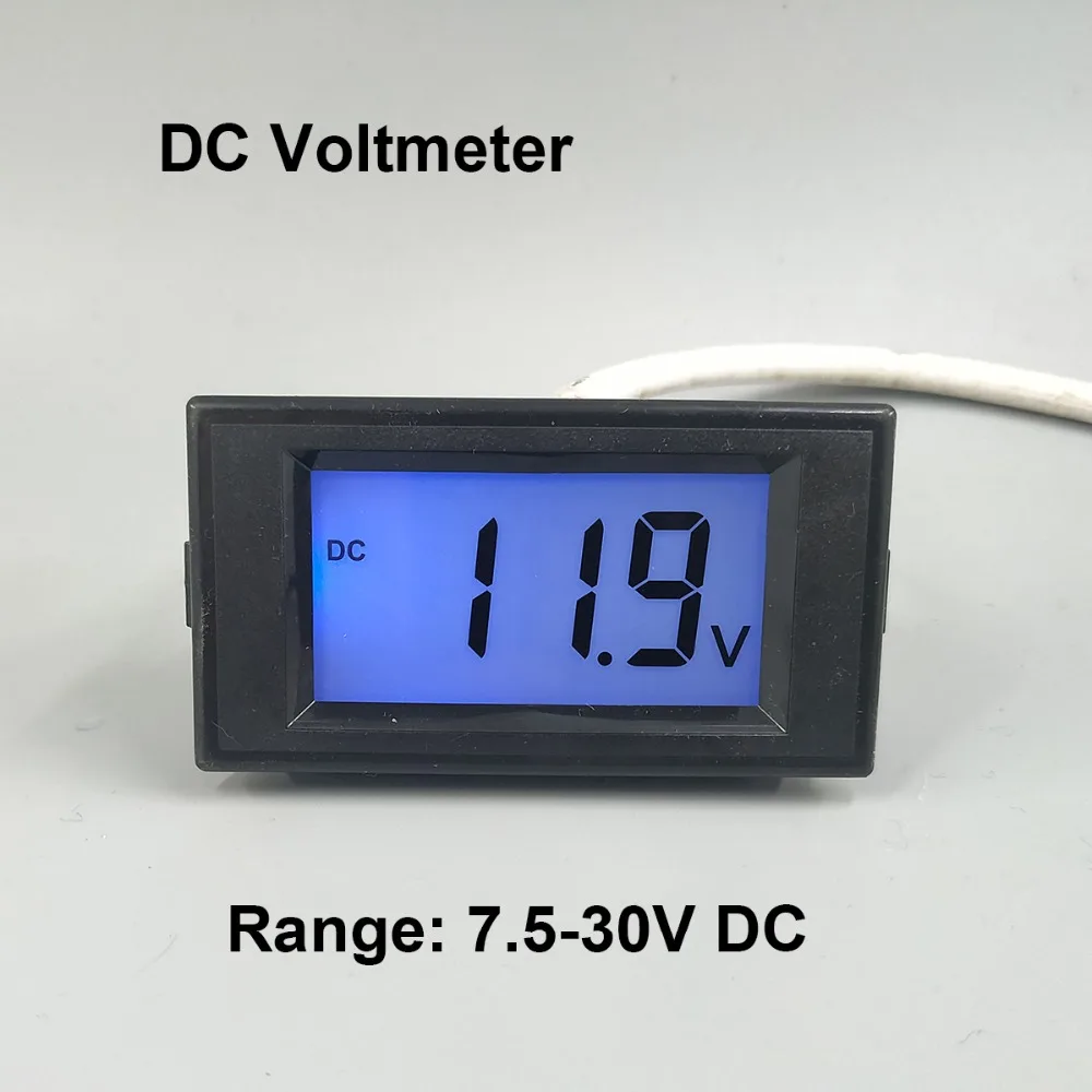 

LCD Digital Panel Voltmeter DC 7.5-30V Blue backlingt DC Monitor voltage meter