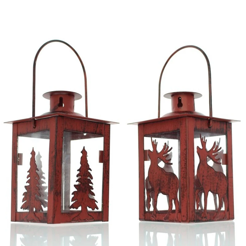 Christmas Decoration Candles Typhoon Lanterns Trees Deer And Elk Decorations Red | Дом и сад