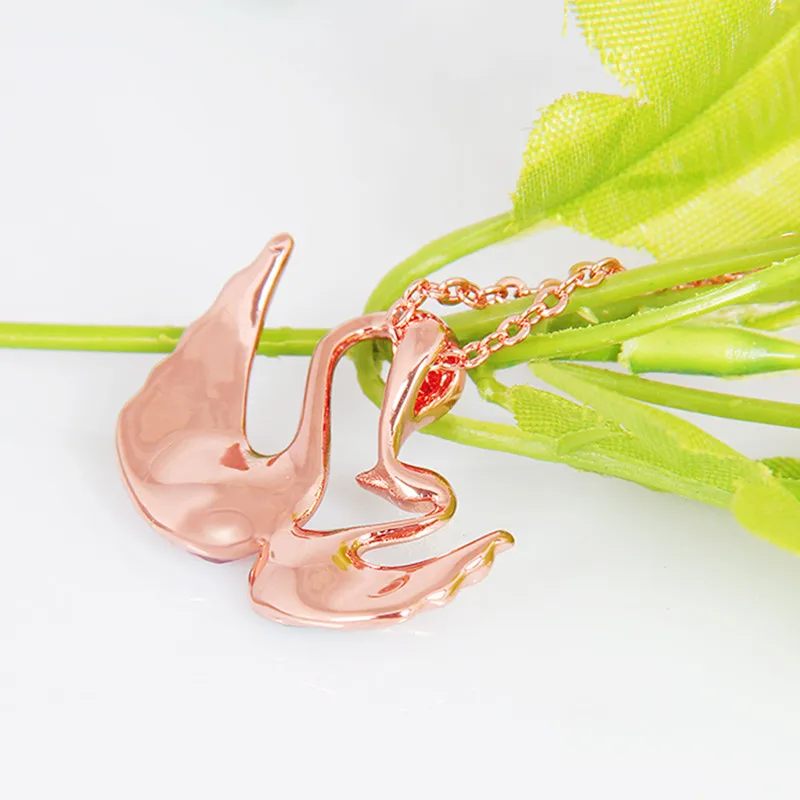 Swan pendant necklaces new women jewelry rose gold color gift for love's or anniversary/wedding gifts with Austrian Crystals | Украшения