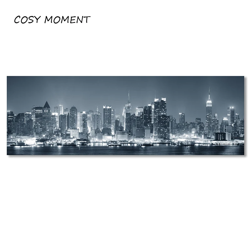 COSY MOMENT City Night Panorama холст художественный постер и картина современный настенное