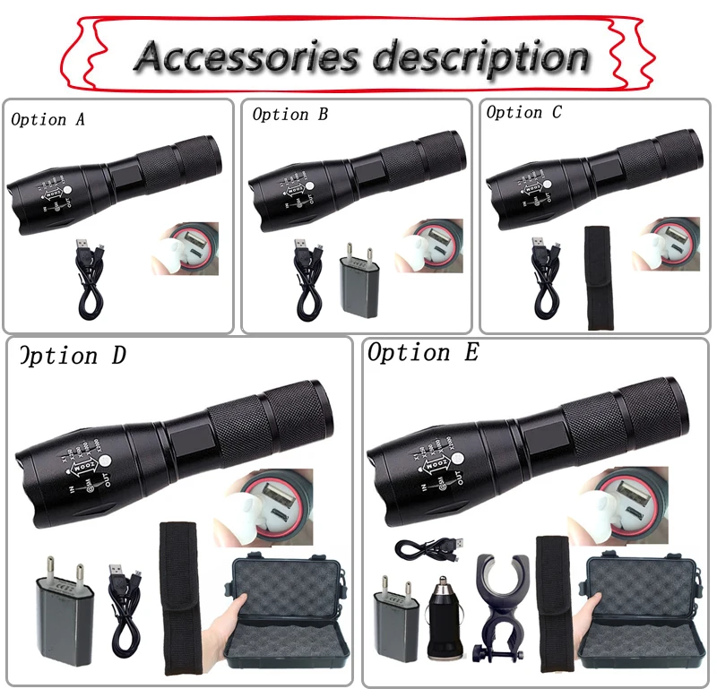 Z20Litwod USB фонарик XM-L2 T6 тактический фонарик Масштабируемые мощный свет лампы кемпинг освещения для USB Charger