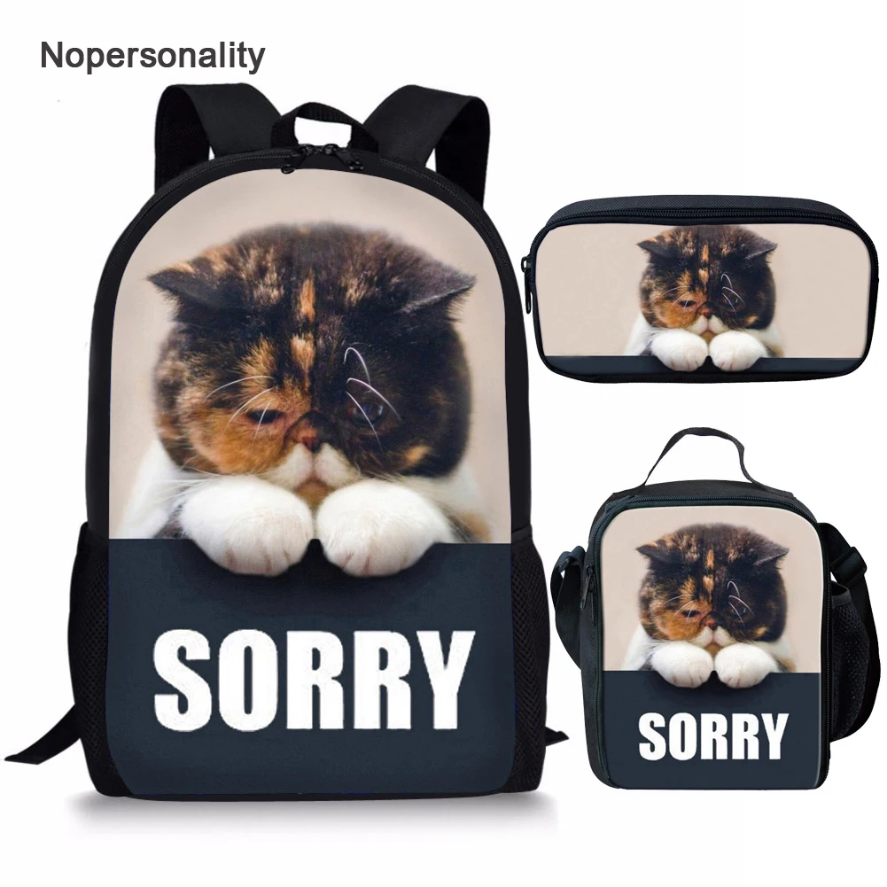 

Милый рюкзак с принтом кота для девочек и мальчиков, школьный ранец для учеников начальной и средней школы, детские сумки для книг