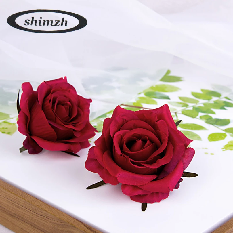 

SHIMZH Artificial Flowers Rose 20Pcs/Lot Silk European Style Vintage Rose Fake Flowers Wedding Home Decoration Rose Wholesale