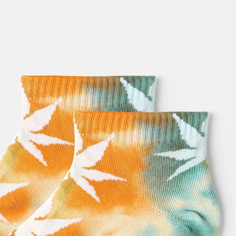 Летние мужские носки до лодыжки harajuku в стиле хип хоп с принтом tie dye хлопковые