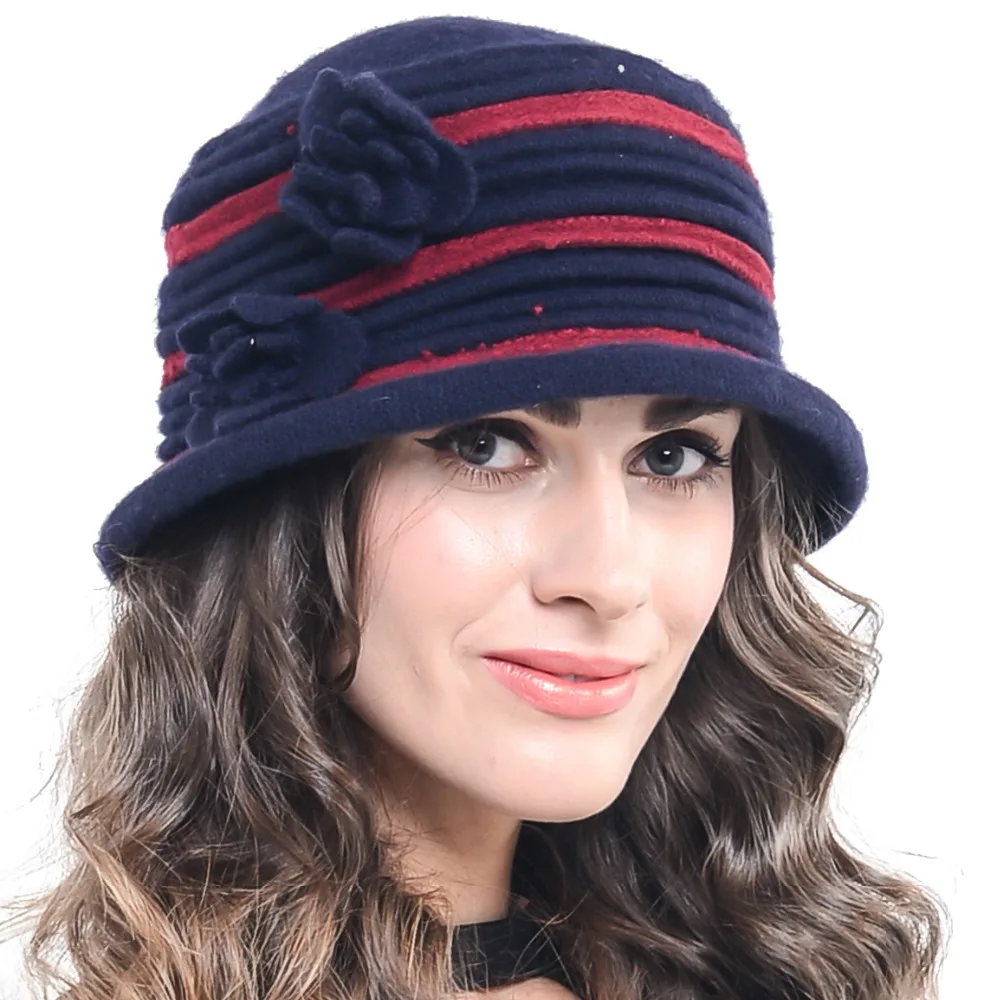 Женские из 100%-й шерсти Клош Панама зима церковь платье Кепки Свадебные Чай Шляпы