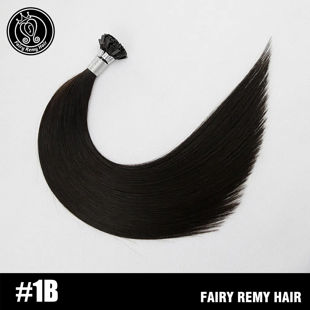 Сказочные волосы remy 22 дюйма 1 г/прядь настоящие волосы Remy Fusion с плоским кончиком для наращивания натуральные черные итальянские кератиновые капсулы волосы 50 г - Цвет: # 1B
