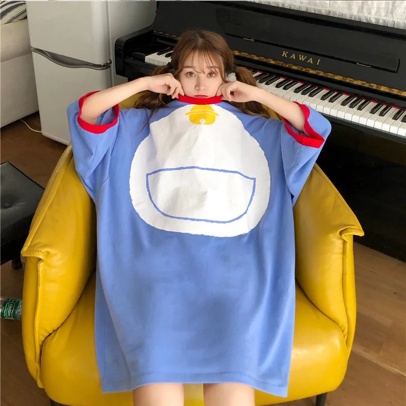 Женские пижамные комплекты Doraemon большие размеры с героями мультфильмов для сна