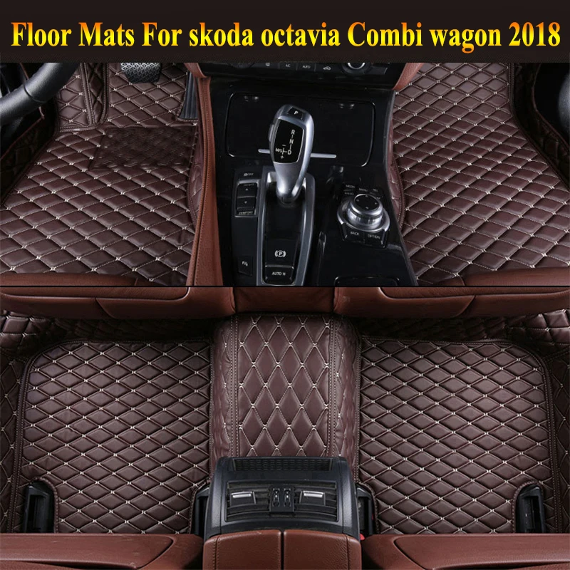 Автомобильные коврики для skoda octavia Combi Wagon 2018 ног вышивания кожаные Коврики