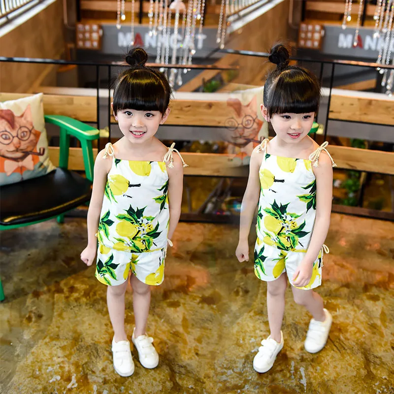 Новый комплект для девочек летняя блузка с принтом и шорты детская одежда Ropa De Nino