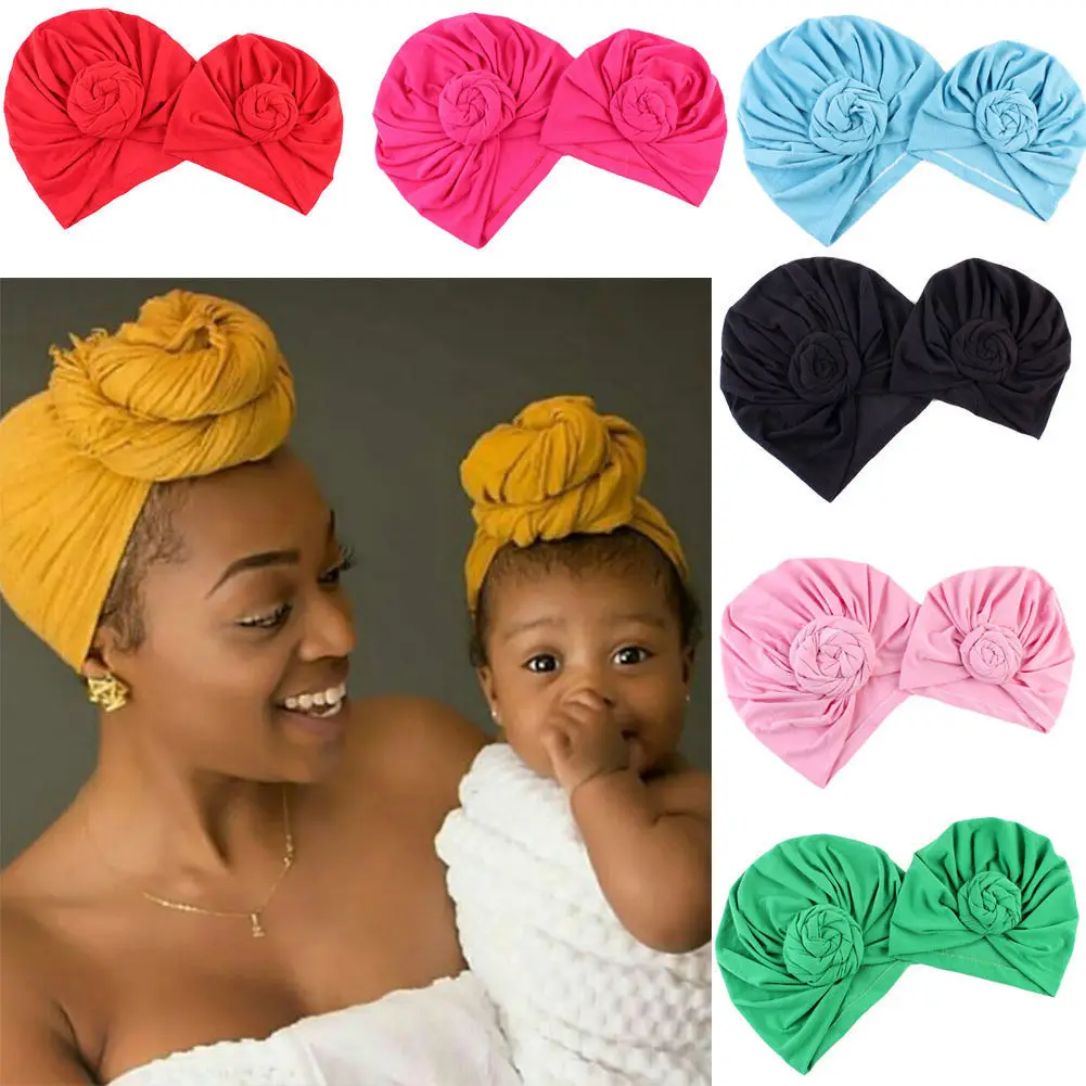 2pcs Mom and Baby Matching India Beanie Turban Knit Pom Bubble Ball Hat Kids Girl Boys Winter Warm Cap | Детская одежда и обувь