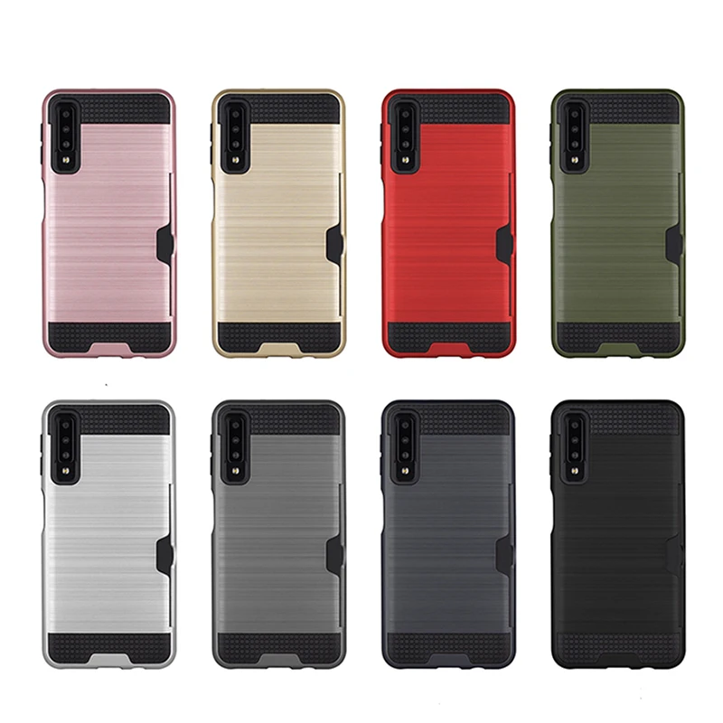 Гибридный ТПУ + PC защитный чехол для Samsung Galaxy S10 A7 2018 A6 A8 PLUS J4 J6 J7 J8 слот карт