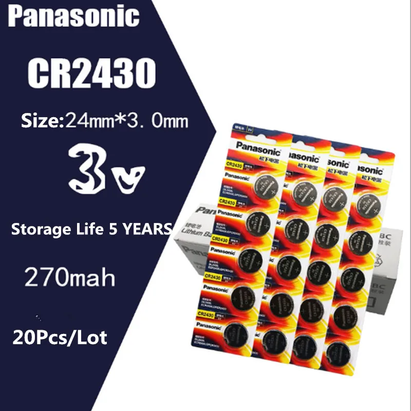 20 шт./лот новый подлинный Panasonic CR2430 3V CR 2430 кнопочный аккумулятор автомобильный