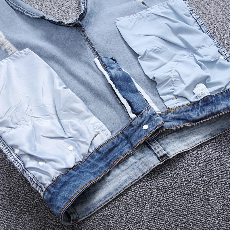 Мужские обтягивающие джинсы HMILY светло-голубого цвета мужские облегающие модные