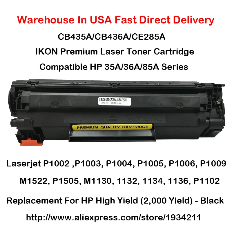 Тонер CB435A CB436A CE285A 35A 36A 85A для HP P1002 P1003 P1004 P1005 P1006 P1009 M1522 P1505 M1130 1132 1134 1136 P1102|85a toner|toner for