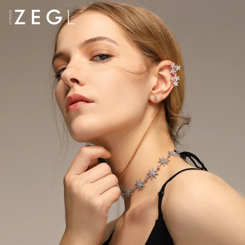 Женские серьги-клипсы ZEGL простые и свежие серьги в форме цветка | Украшения