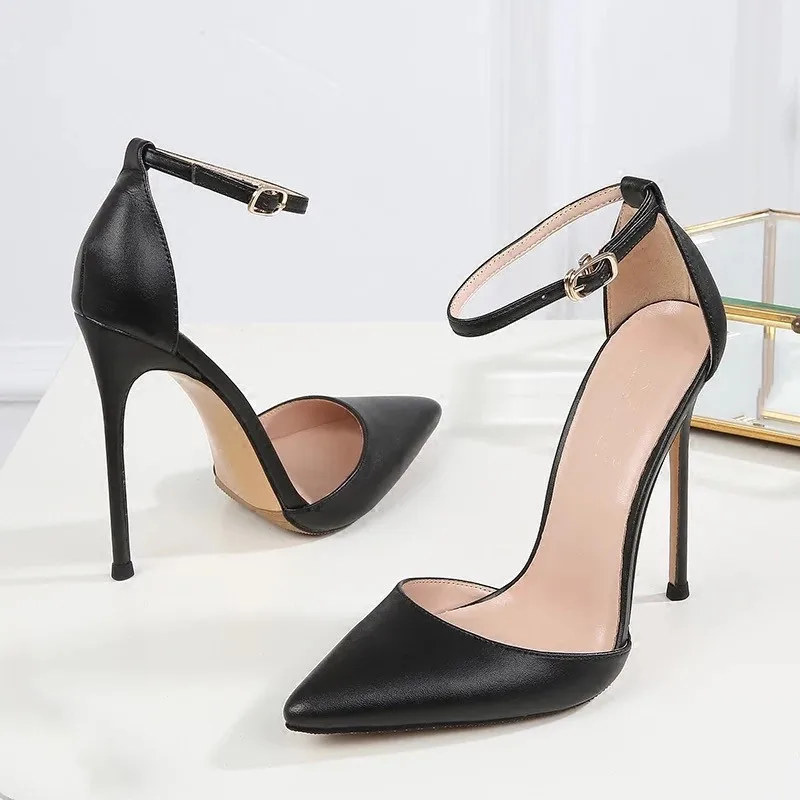 COCOAFOAL Summer Women's High Heels Sandals Plus Size 33 - 43 Woman Wedding Black Sexy Buckle Pumps | Обувь