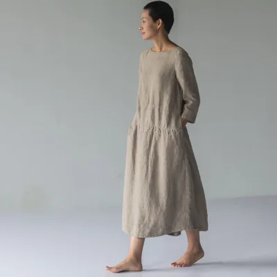 YLO STOCK2019 оригинальный дизайн осеннее льняное длинное платье 17394 11|gown design|long gowndesigner