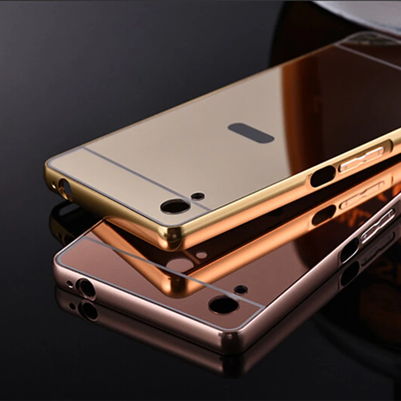 Для Sony Xperia Z1 L39h C6906 C6903 Z2 C770x D6503 L50W Z3 Z4 Z5mini металл алюминиевая рама + зеркало