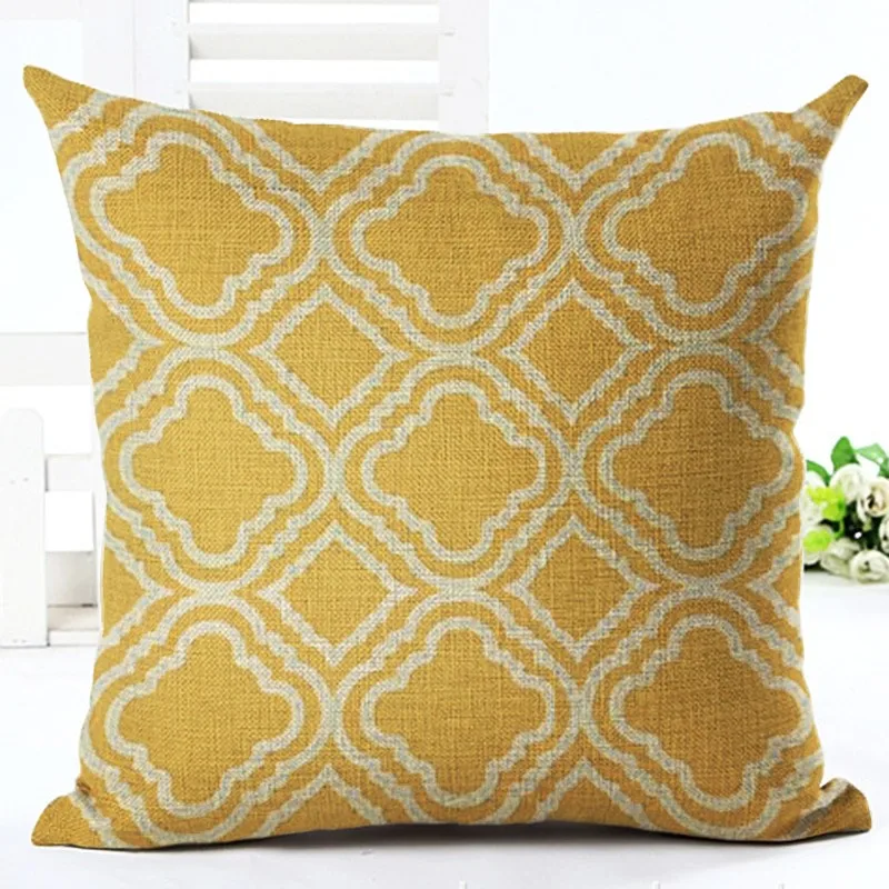 Новый цветной льняной Хлопковый чехол для подушки с геометрическим принтом