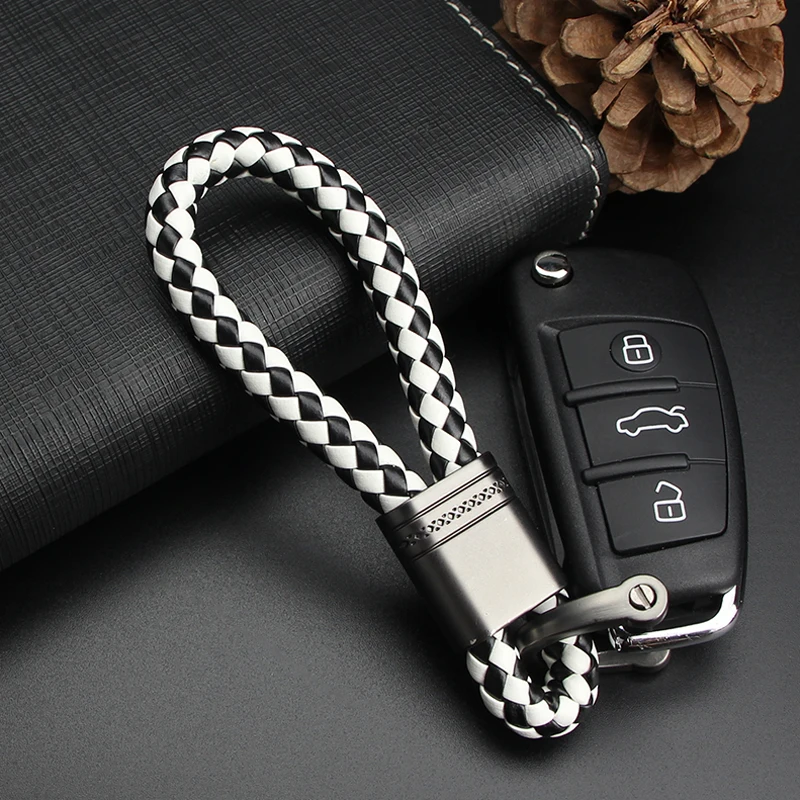 Кожаный брелок для автомобильного стайлинга ключей Ford Infiniti Fiat Honda Hyundai Jaguar Kia Jeep