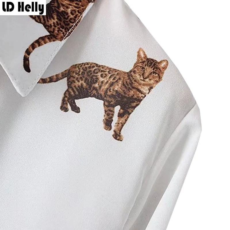 LD Helly 2018 Демисезонный Новый Модный Принт Свободные Блузки для малышек Корейская