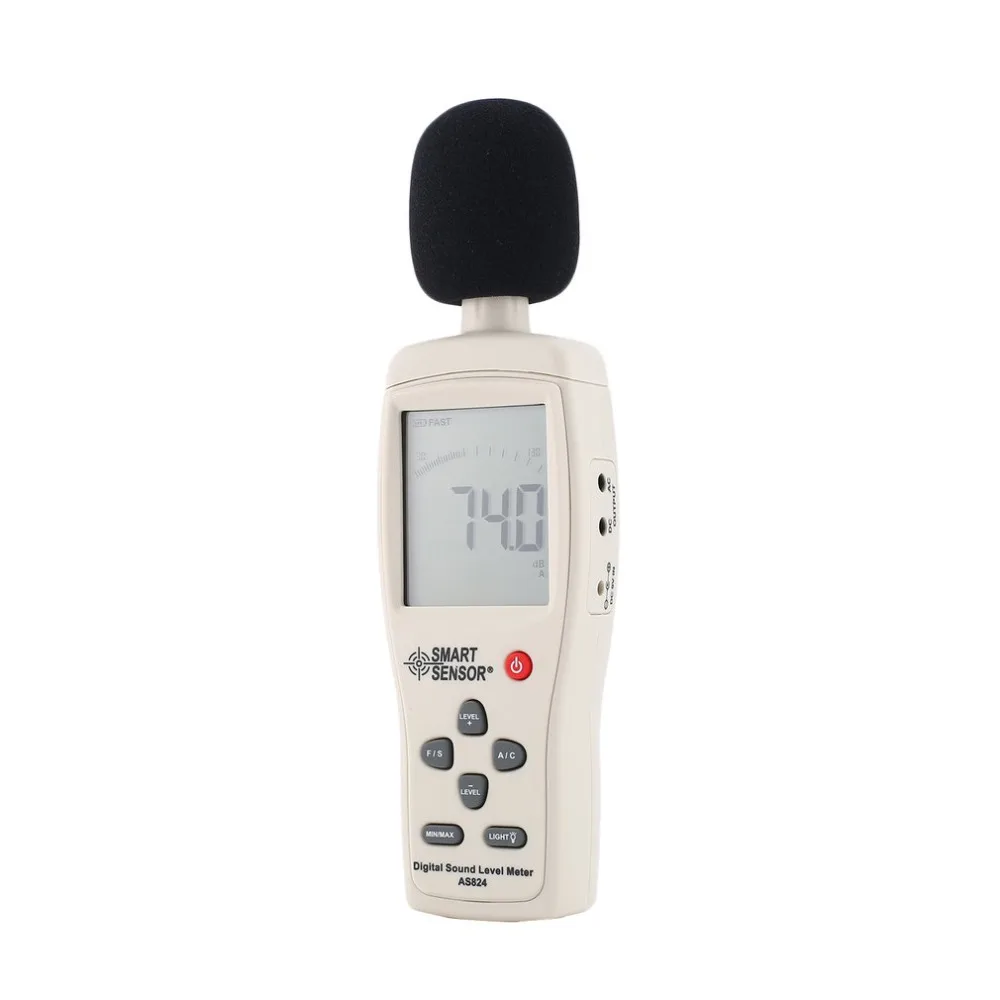 SMART SENSOR AS824 Sound Level Meters Decibel Meter Logger Noise Audio Detector Digital Diagnostic-tool Automotive 30~130dB | Инструменты