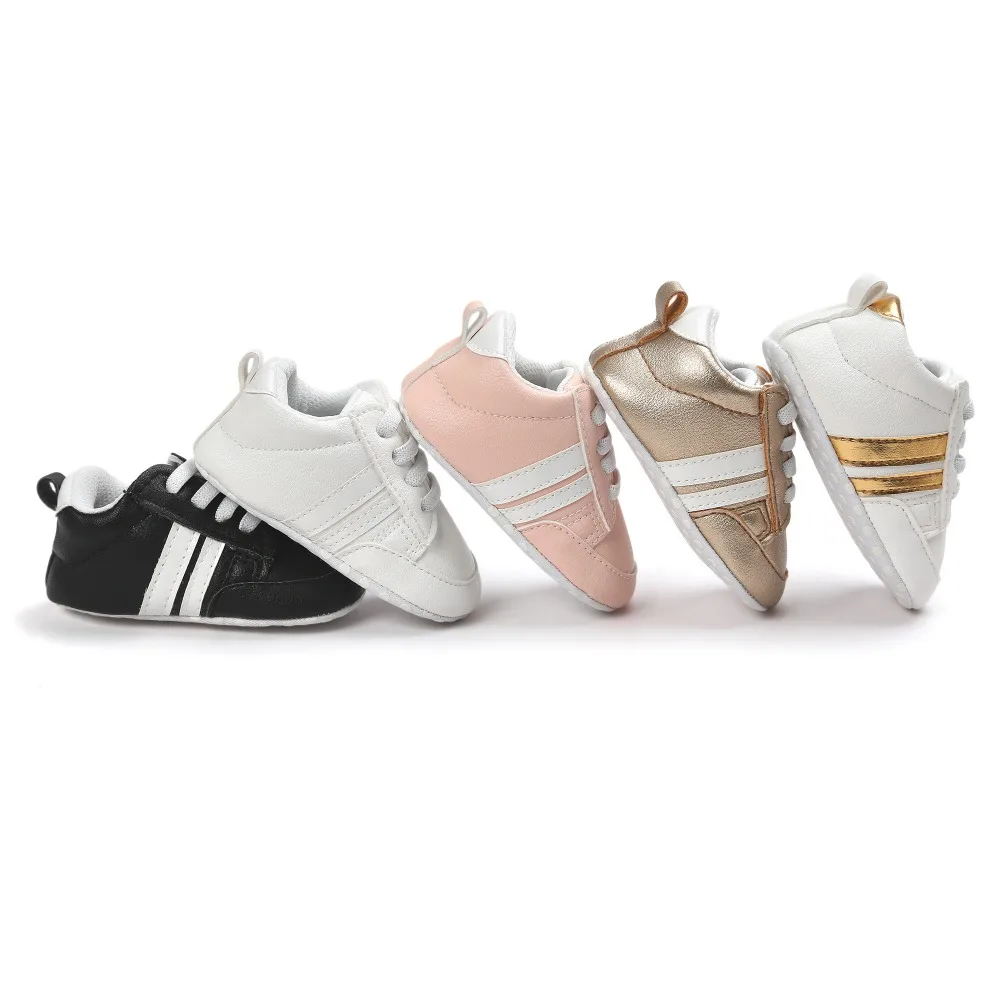 

Romirus PU leather Baby sports shoes girls boys First Walkers Soft Bottom Fashion Newborn Shoes Bebe CX27C