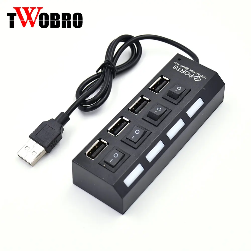 USB Hub 4 вспомогательное устройство для 2 0 сплиттер адаптер с переключателем