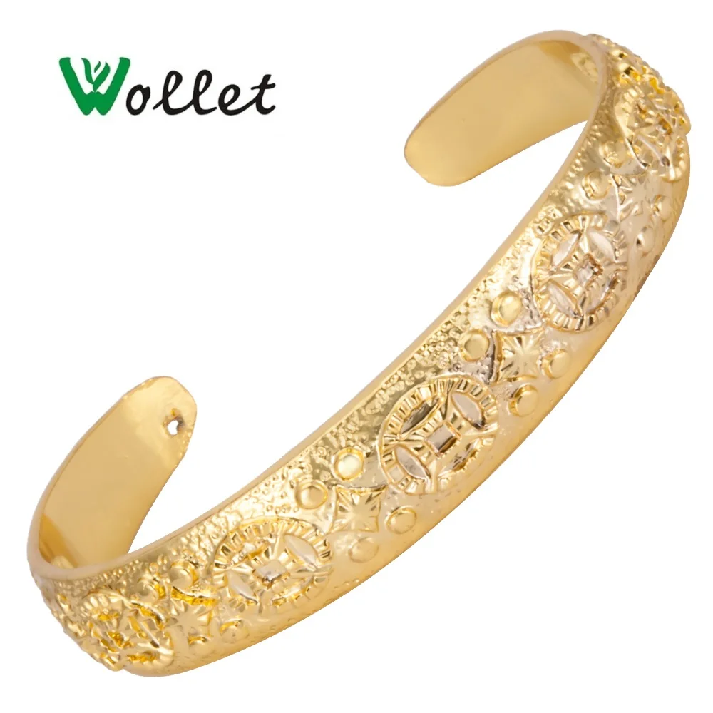 

Wollet Jewelry Bangle for Men Women Gold Color