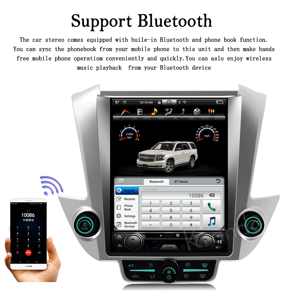 Krando Android 8,1 12," Tesla вертикальное автомобильное радио для GMC Yukon/Chevrolet Tahoe Suburban+ навигационный мультимедийный плеер