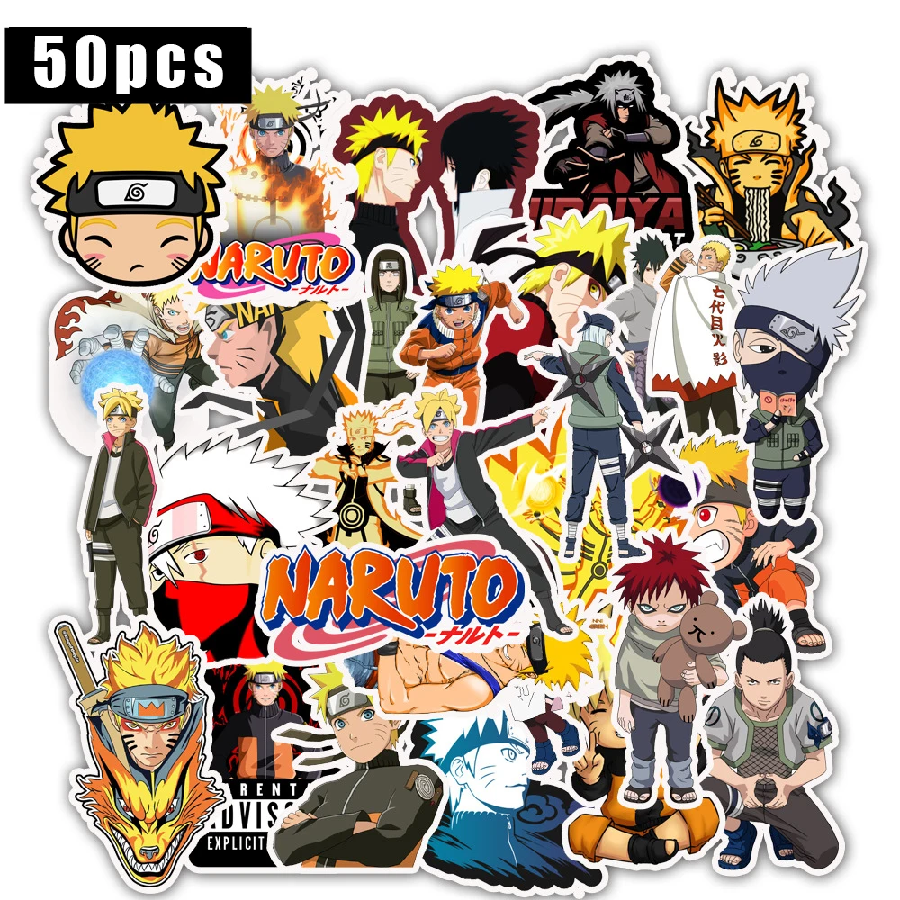 50pcs 50 шт. японского аниме Наруто Саске BORUTO мультфильм для сноуборда ноутбука чемодан холодильник автомобиля Стайлинг милые виниловые наклейки F5 - Цвет: 50pcs