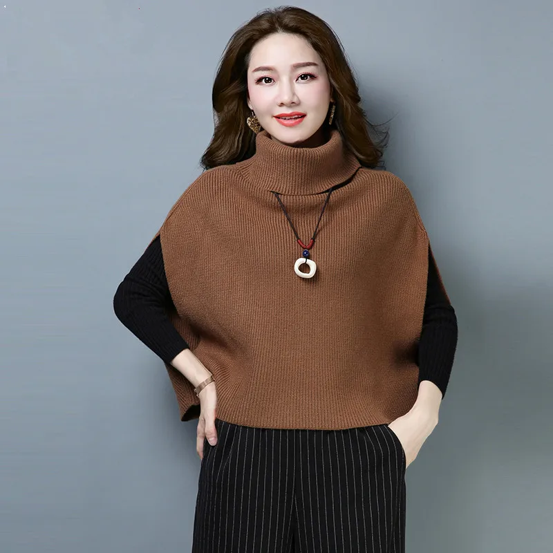 2020 New short-sleeved large size loose bottoming sweater high collar Korean version of the thick shirt women's clothing | Женская