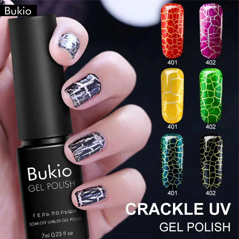 Полуперманентная эмалированная гель-кракле Bukio 7 мл гибридные Лаки украшения для