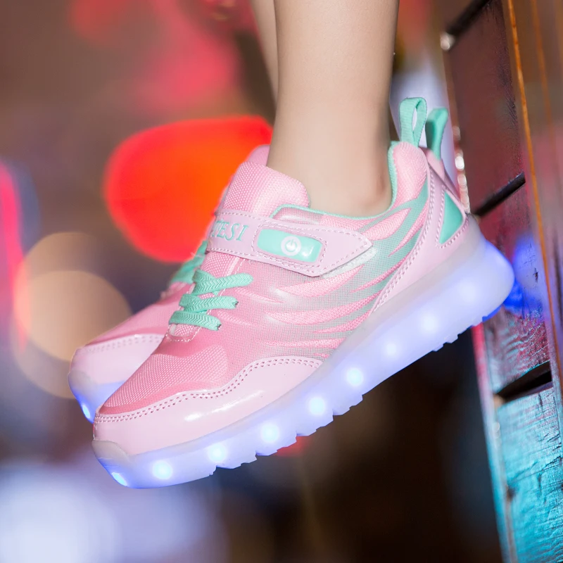 Новинка 2018 детская обувь хит продаж светящаяся с подсветкой спортивная для