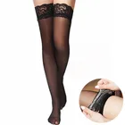 Чулки женские силиконовые кружевные до бедра, пикантные высокие чулки трикотаж, колготки, эластичные нейлоновые чулки, размера плюс
