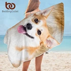 Банное полотенце BeddingOutlet для щенков, полотенце для ванной комнаты 3D собака полотенце пляж, для взрослых, корги, мопса, таксы, микрофибры, солнцезащитное одеяло 75x150