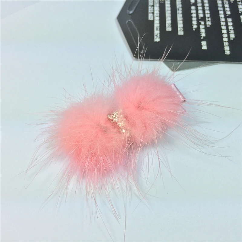 Заколка для волос с кроличьим мягким и норковым мехом заколки девочек аксессуары