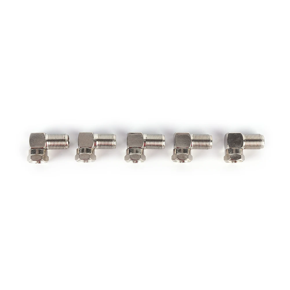 

5pcs RG6 RG5 Professional Right Angle 90 Degree Coaxial Connector Waterproof Connection F Male To F Female Adapter Connector