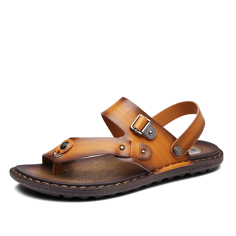 SEGGNICE Men Sandals Genuine Split Leather Beach Brand Casual Shoes Flip Flops Slippers Sneakers Summer | Обувь