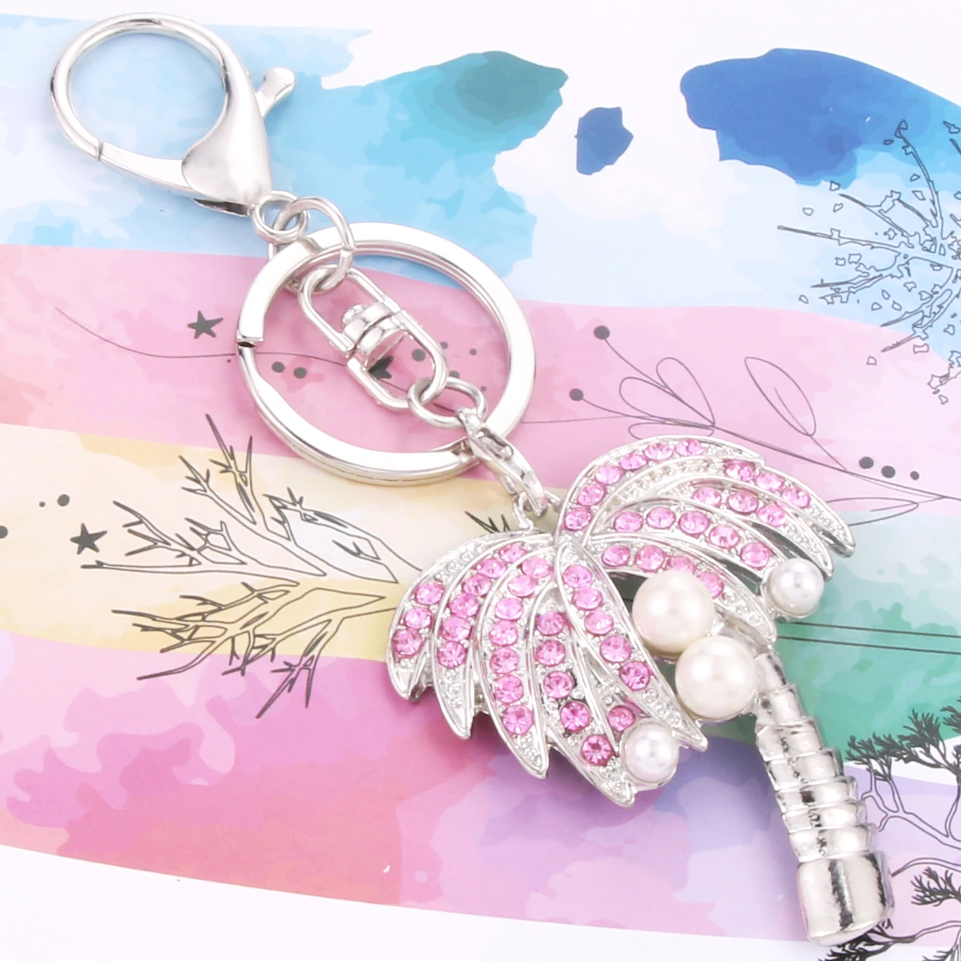 2 цвета Высокое качество Древо жизни циркон кристалл винтажный брелок для ключей