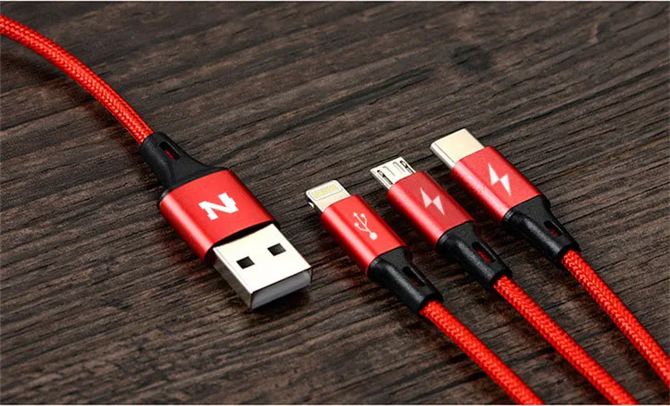 NOHON 3 в 1 USB кабель 2 в 1 Тип C 8Pin Кабель зарядного устройства микро-usb для iPhone 8 7 6 6S Plus iOS 10 9 8 USB-C кабели для телефонов Android