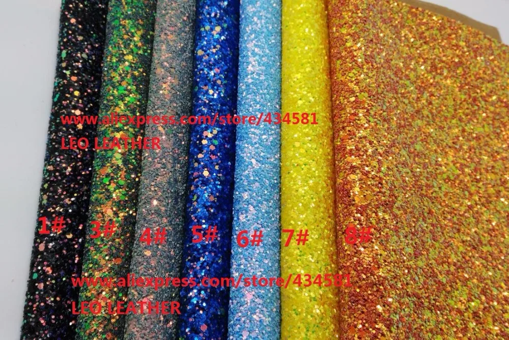 5 PCS A4 SIZE (21x29cm) Chunky Glitter Leather Fabric PU for DIY Sewing P45C | Дом и сад